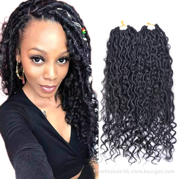Goddess Faux Locs Crochet Hair Attachment For Braids New River Locs Twist Ombre Synthetic Crochet Braiding Hair Extensions